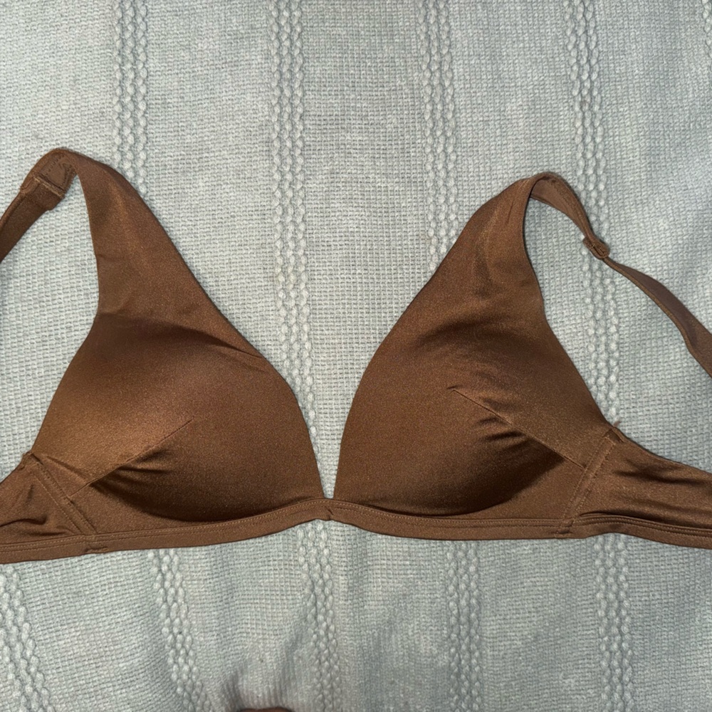 Brown Triangle Bikini Top